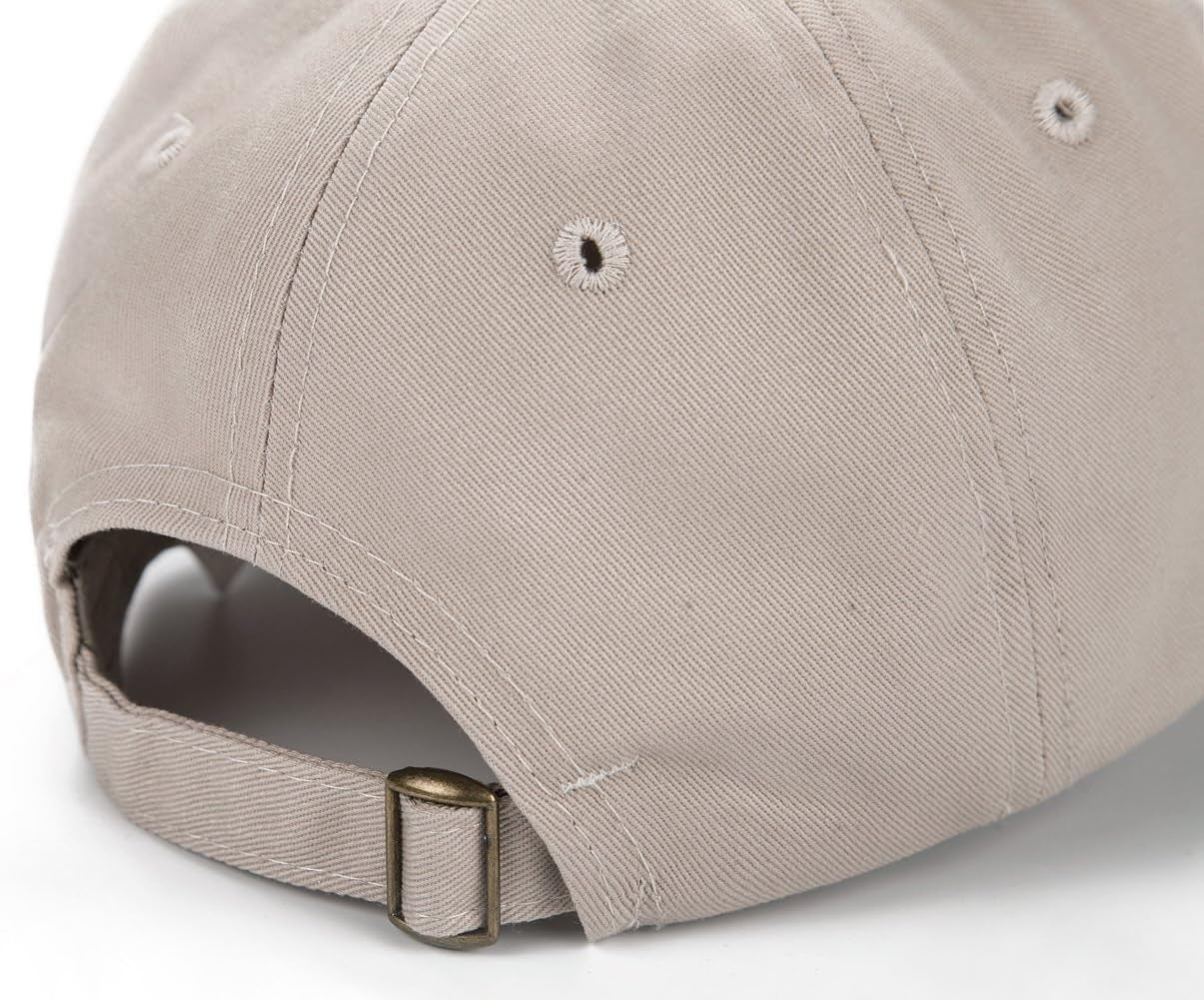 Stylish Khaki Baseball Cap for Kids - Adjustable Washed Cotton Hat for Boys and Girls