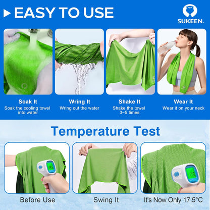 Stay Cool Anywhere: 4 Pack of Versatile Cooling Towels (40" x 12") - Perfect for Sports, Yoga, Gym, and Outdoor Adventures!