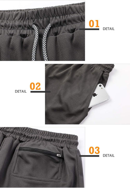 Elevate Your Workout with Grey 2-in-1 Mens Running Shorts - Perfect for Gym, Yoga, and Outdoor Sports!