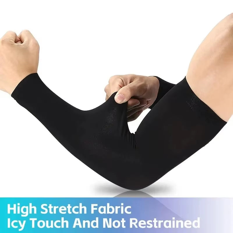 Stay Cool and Protected with Ice Silk Sports Arm Sleeves - Perfect for Cycling, Running, and Outdoor Adventures!