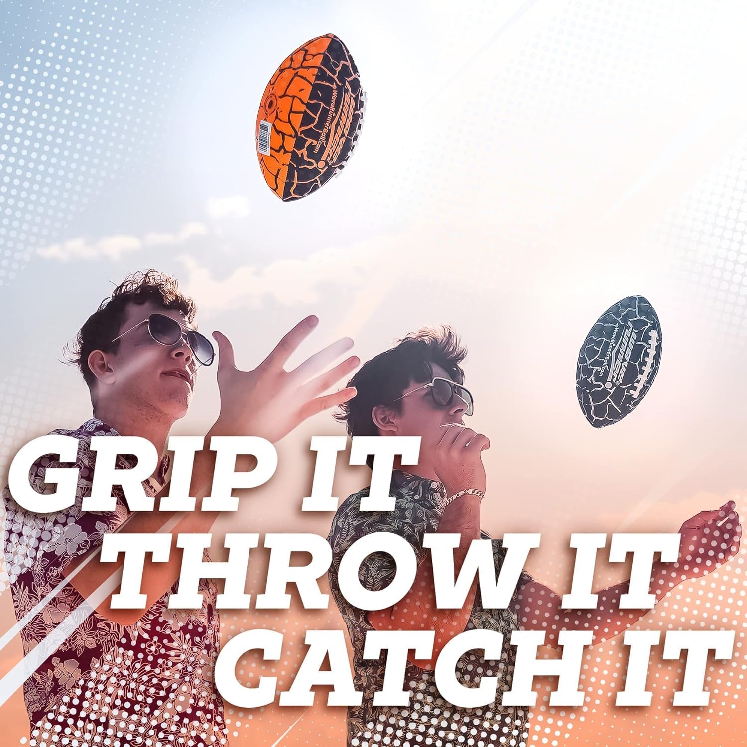 Wave Runner Xtreme Grip-It Waterproof Junior Football - Perfect for Beach, Pool, and Outdoor Fun! Durable, Double-Laced, All-Weather Play for Kids and Teens