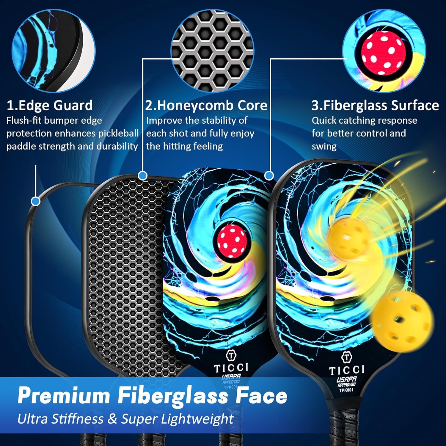 Elevate Your Game with Our USAPA Approved Pickleball Paddles Set of 2 – Includes 4 Balls & Carry Bag for Ultimate Convenience!