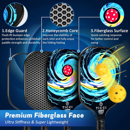 Elevate Your Game with Our USAPA Approved Pickleball Paddles Set of 2 – Includes 4 Balls & Carry Bag for Ultimate Convenience!