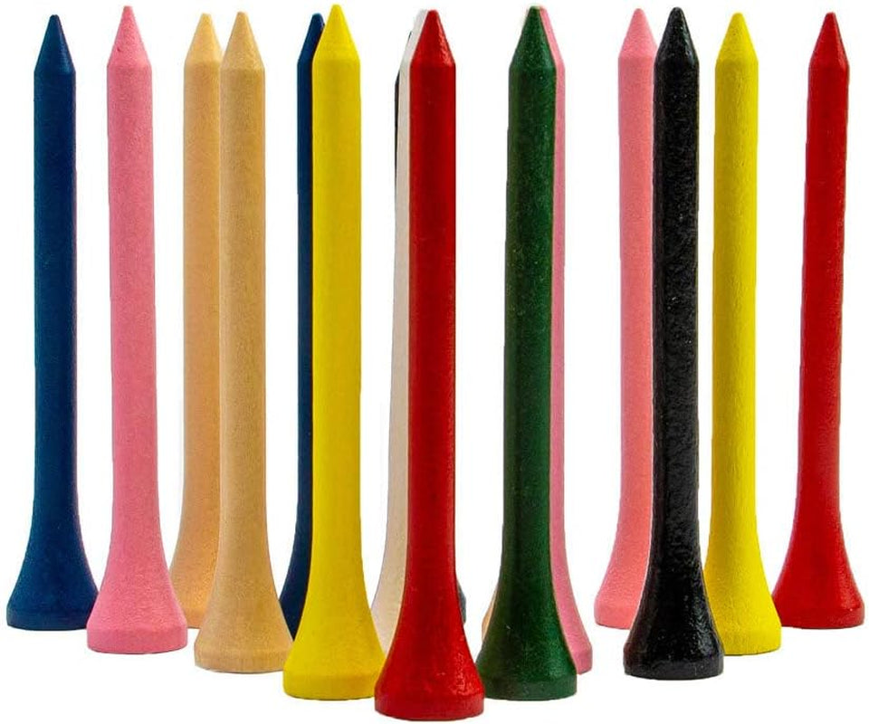 Elevate Your Game with Our Premium Natural Wood Golf Tees - Pack of 100 in Vibrant Mixed Colors, Perfect for All Skill Levels!