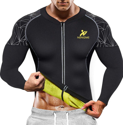 Elevate Your Workout with Our Men's Sauna Suit: Long Sleeve Neoprene Sweat Jacket for Ultimate Body Shaping