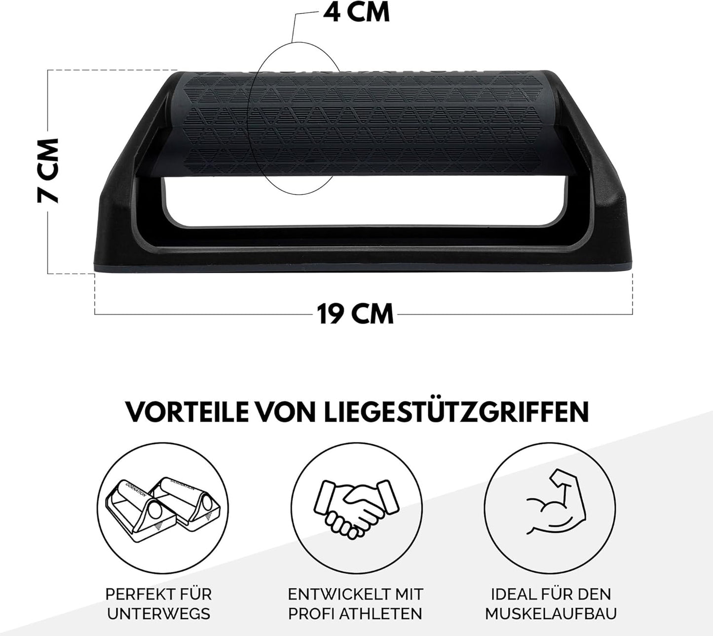 GORNATION Liegestützgriffe, Push up Bars Mit Silikongriff & Rutschfester Gummibasis, Leicht & Transportabel, Calisthenics Equipment Zuhause, Handstand Griffe, Home & Outdoor Workouts