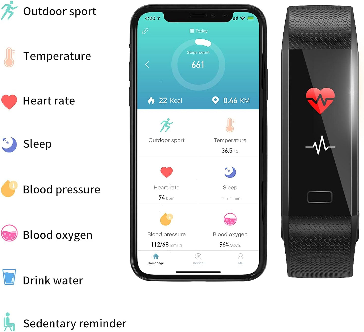Revolutionary Fitness Tracker: 16 Sports Modes, Waterproof Design, and All-Day Health Monitoring for Men and Women (Blue/Red)