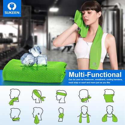 Stay Cool Anywhere: 4 Pack of Versatile Cooling Towels (40" x 12") - Perfect for Sports, Yoga, Gym, and Outdoor Adventures!