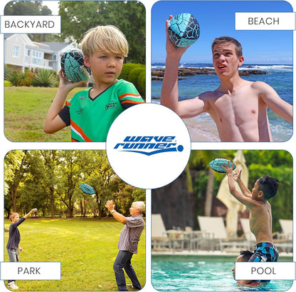Wave Runner Xtreme Grip-It Waterproof Junior Football - Perfect for Beach, Pool, and Outdoor Fun! Durable, Double-Laced, All-Weather Play for Kids and Teens