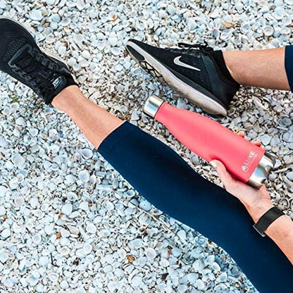 Stay Hydrated in Style with Our 17Oz Coral Travel Water Bottle - Double Wall Insulated Stainless Steel, Keeps Drinks Cold for 24 Hours and Hot for 12 Hours!