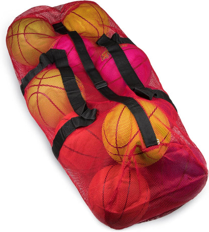 Ultimate 39" Mesh Sports Ball Bag - Adjustable Shoulder Strap Duffle for All Your Gym Gear, Jerseys, and Laundry