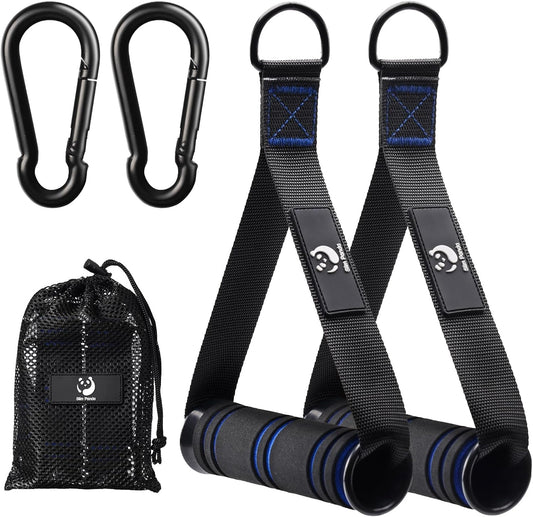 Premium Einhandgriff Set für Widerstandsbänder & Krafttraining – Robuste Edelstahl D-Ringe für Maximale Leistung