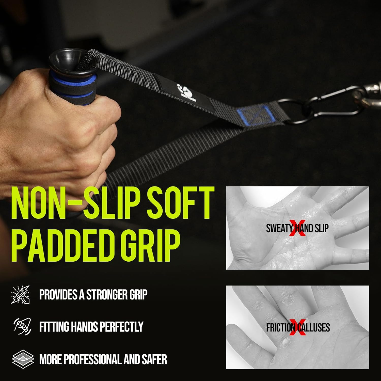 Premium Einhandgriff Set für Widerstandsbänder & Krafttraining – Robuste Edelstahl D-Ringe für Maximale Leistung