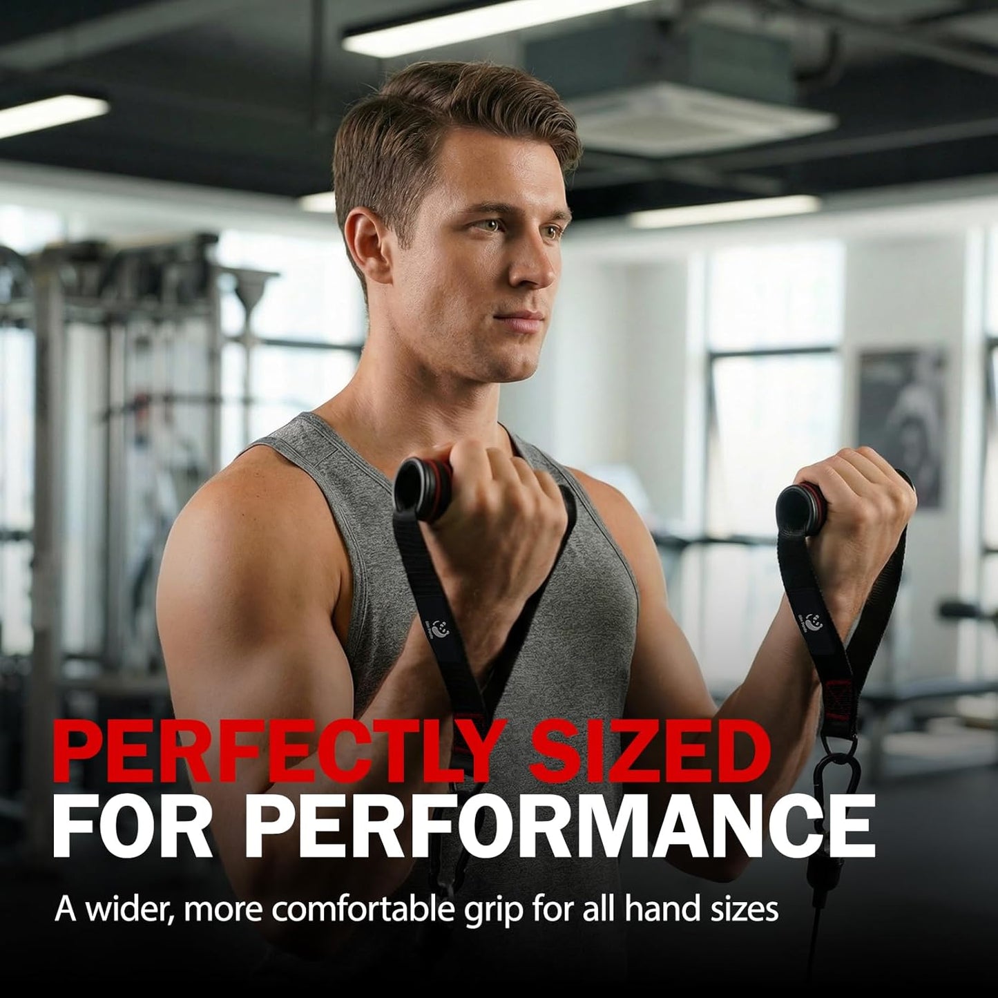 Einhandgriffe Set für Widerstandsbänder & Krafttraining - Hochwertige Edelstahl D-Ring Griffe für Ihr Fitness-Training
