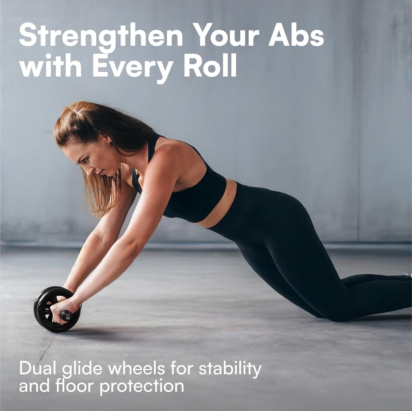 H&S Fitness Bauchmuskeltrainer Bauchroller - Ab Roller Rollentrainer Mit Extra Dicker Polsterung - Bauchtrainer Bauchrolle - Abs Trainer Ab Wheel