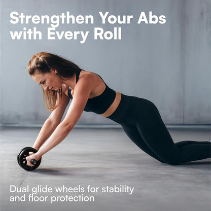 H&S Fitness Bauchmuskeltrainer Bauchroller - Ab Roller Rollentrainer Mit Extra Dicker Polsterung - Bauchtrainer Bauchrolle - Abs Trainer Ab Wheel