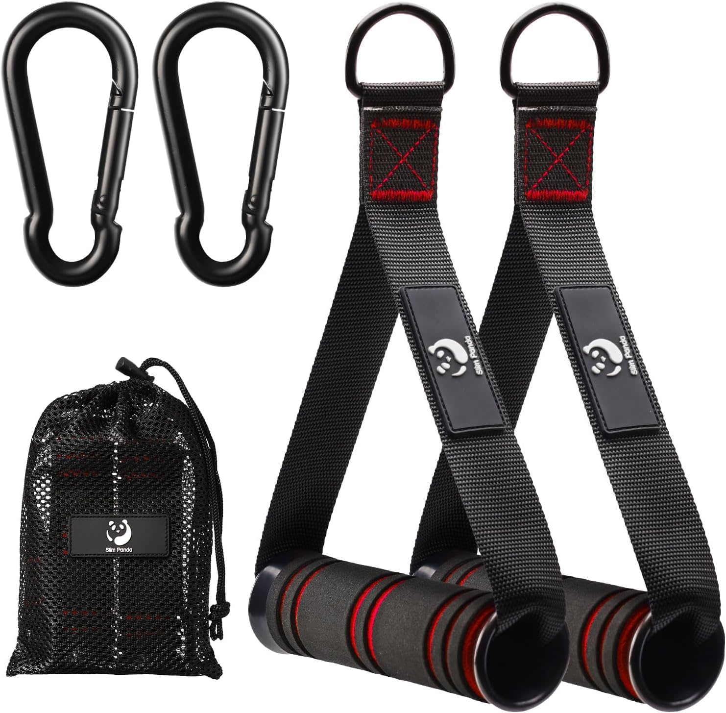 Einhandgriffe Set für Widerstandsbänder & Krafttraining - Hochwertige Edelstahl D-Ring Griffe für Ihr Fitness-Training