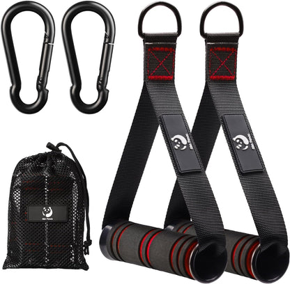 Einhandgriffe Set für Widerstandsbänder & Krafttraining - Hochwertige Edelstahl D-Ring Griffe für Ihr Fitness-Training