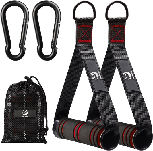 Einhandgriffe Set für Widerstandsbänder & Krafttraining - Hochwertige Edelstahl D-Ring Griffe für Ihr Fitness-Training