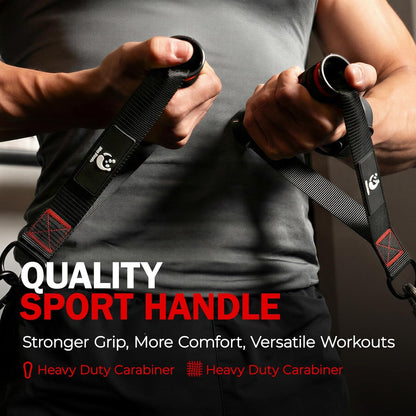 Einhandgriffe Set für Widerstandsbänder & Krafttraining - Hochwertige Edelstahl D-Ring Griffe für Ihr Fitness-Training