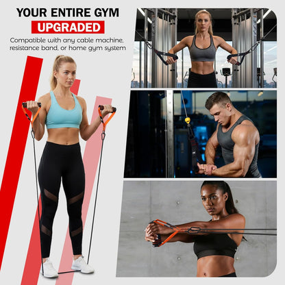 Einhandgriffe Set für Widerstandsbänder & Krafttraining - Hochwertige Edelstahl D-Ring Griffe für Ihr Fitness-Training