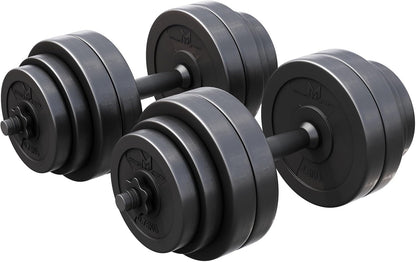 GYRONETICS® 30Kg Adjustable Dumbbell Set - Complete 2-Piece Weight Training Kit with 8x2.5Kg, 4x1.25Kg, and 4x0.75Kg Weights, Ergonomic Non-Slip Grip for Full Body Workouts