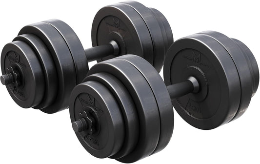 GYRONETICS® 30Kg Adjustable Dumbbell Set - Complete 2-Piece Weight Training Kit with 8x2.5Kg, 4x1.25Kg, and 4x0.75Kg Weights, Ergonomic Non-Slip Grip for Full Body Workouts