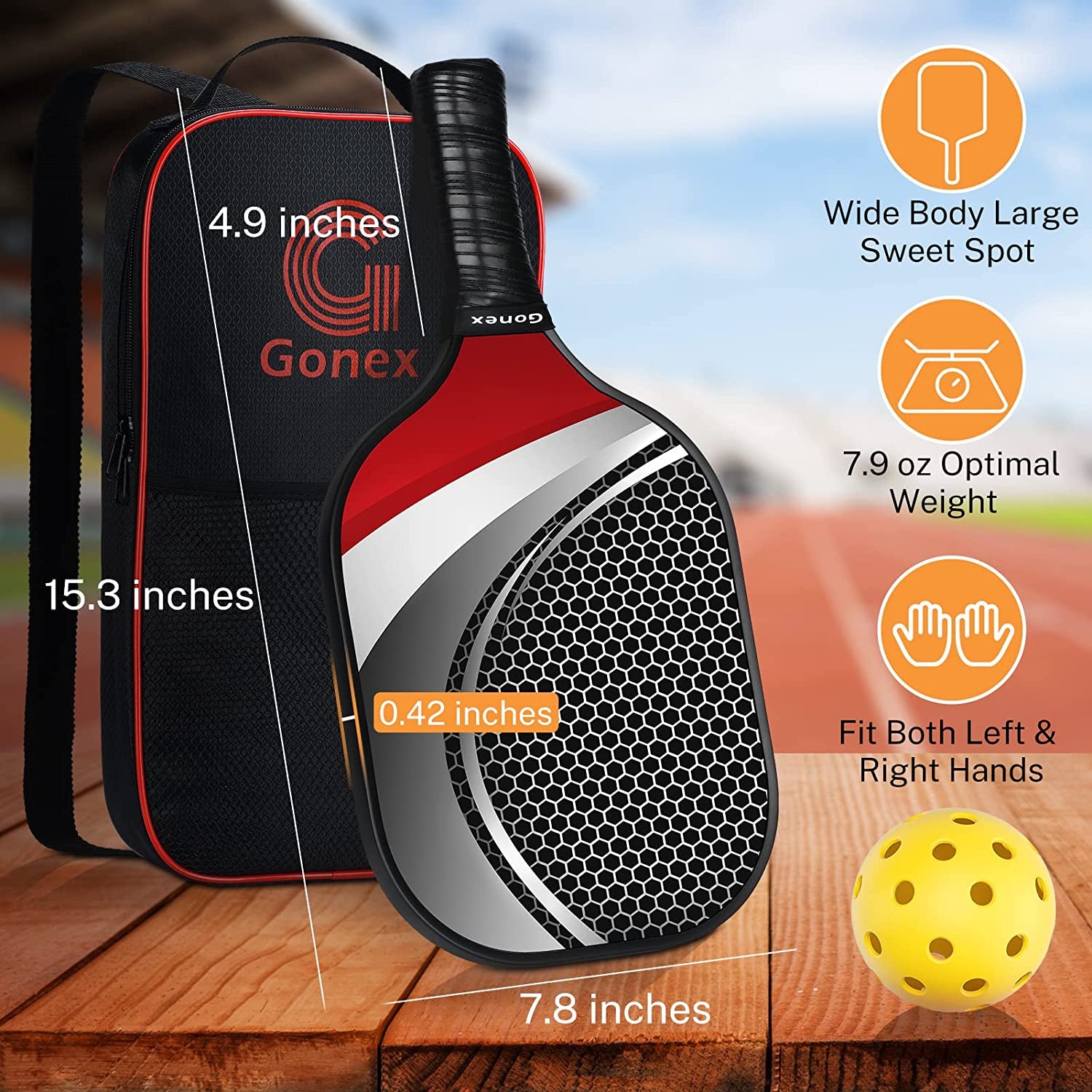 Ultimate Lightweight Pickleball Paddle Set with Comfort Grip - Includes 2 Graphite Rackets, 4 Balls & Carry Bag for All Ages and Skill Levels