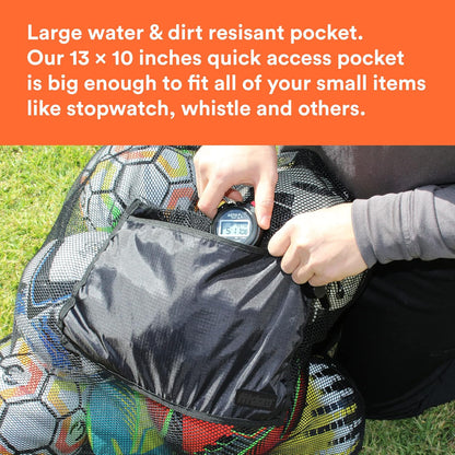 Extra Large Heavy Duty Mesh Sports Bag - Perfect for Soccer, Water Sports, and More with Adjustable Strap and Secure Pocket