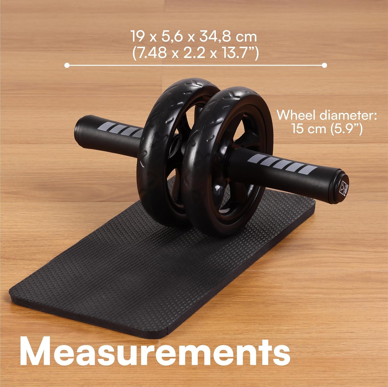 H&S Fitness Bauchmuskeltrainer Bauchroller - Ab Roller Rollentrainer Mit Extra Dicker Polsterung - Bauchtrainer Bauchrolle - Abs Trainer Ab Wheel