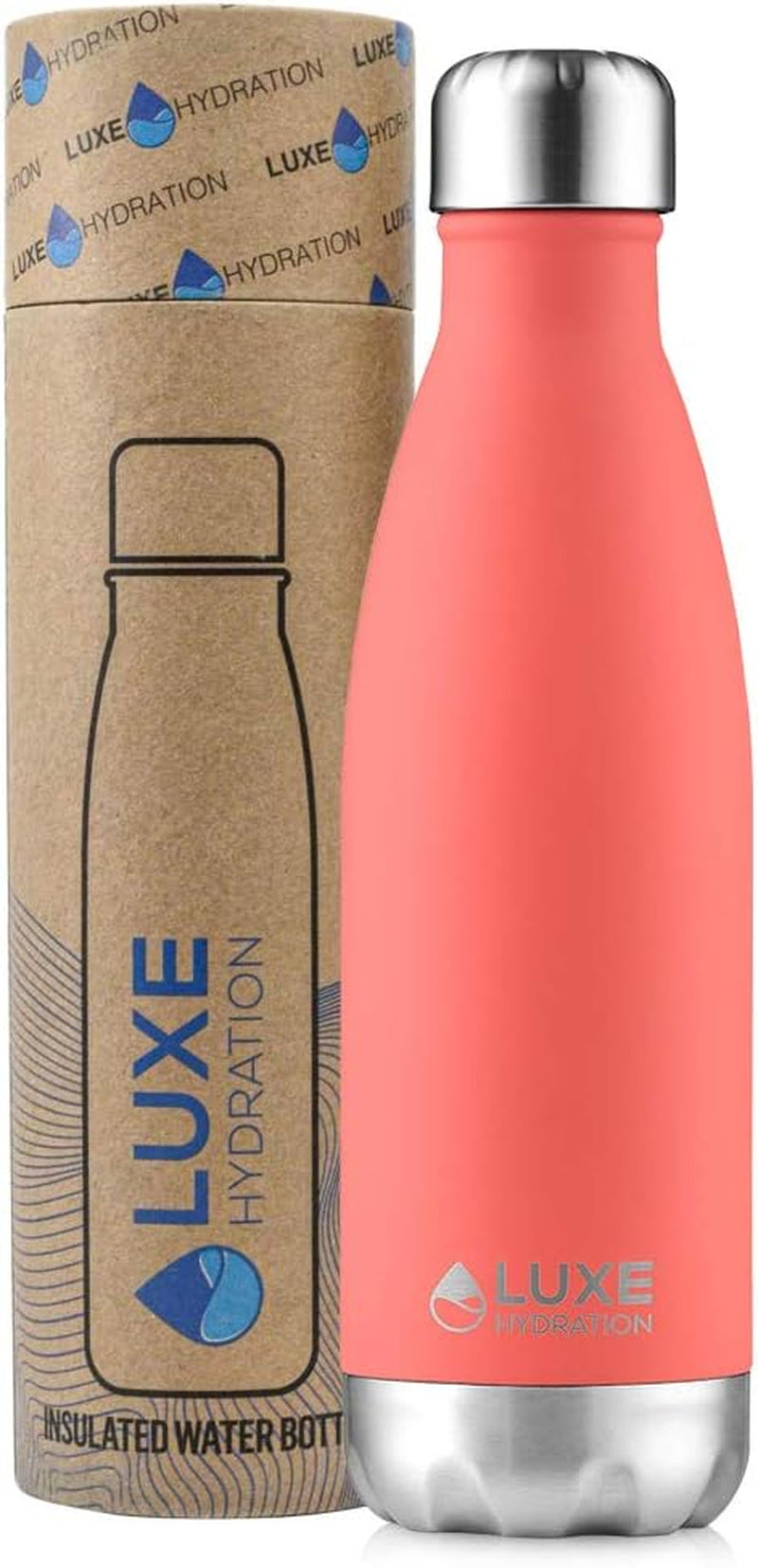 Stay Hydrated in Style with Our 17Oz Coral Travel Water Bottle - Double Wall Insulated Stainless Steel, Keeps Drinks Cold for 24 Hours and Hot for 12 Hours!