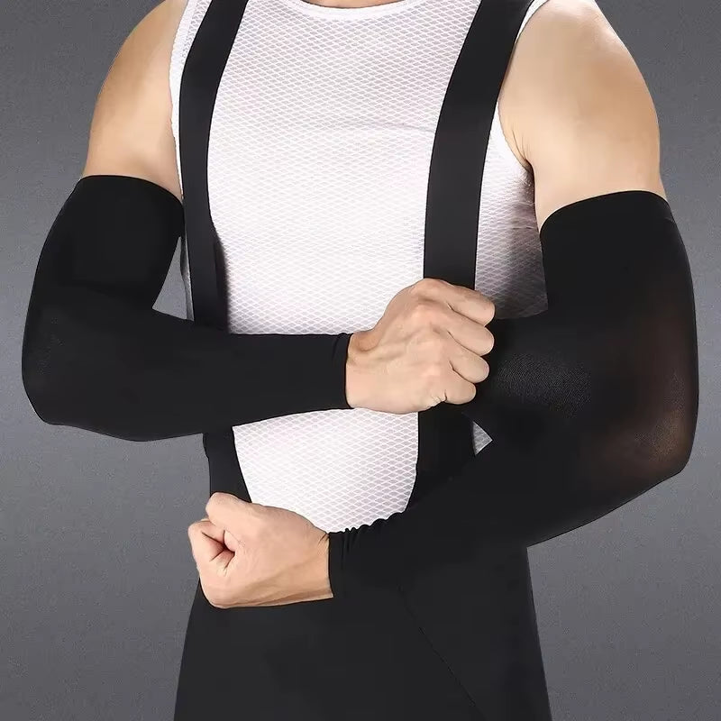 Stay Cool and Protected with Ice Silk Sports Arm Sleeves - Perfect for Cycling, Running, and Outdoor Adventures!