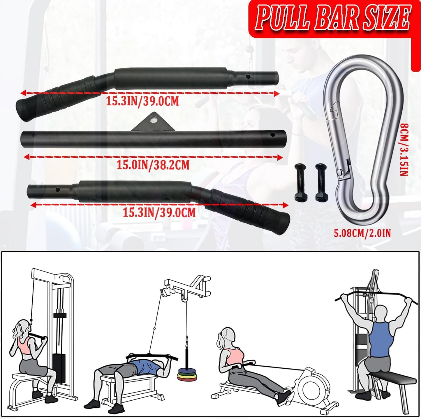 Elevate Your Home Workouts with the Versatile LAT Pulldown Bar - Perfect for Muscle Building and Strength Training