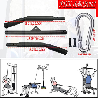 Elevate Your Home Workouts with the Versatile LAT Pulldown Bar - Perfect for Muscle Building and Strength Training