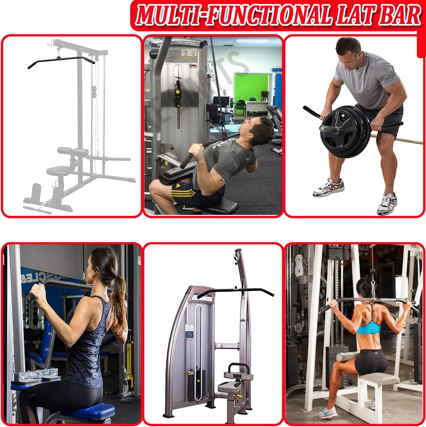 Elevate Your Home Workouts with the Versatile LAT Pulldown Bar - Perfect for Muscle Building and Strength Training