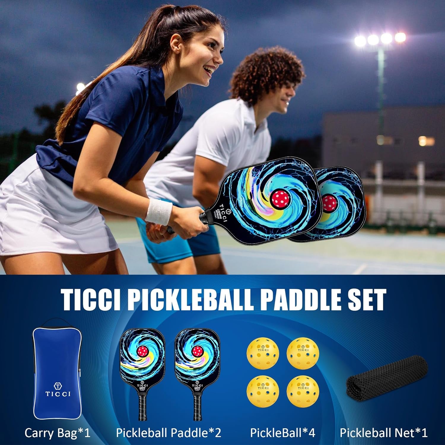 Elevate Your Game with Our USAPA Approved Pickleball Paddles Set of 2 – Includes 4 Balls & Carry Bag for Ultimate Convenience!