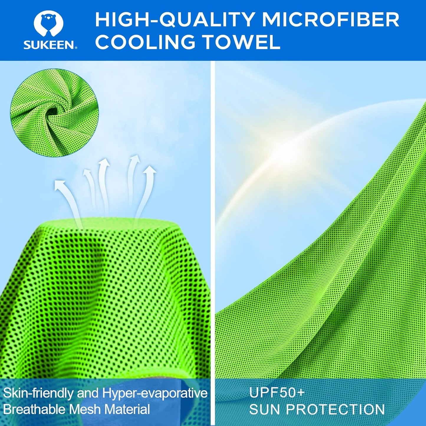Stay Cool Anywhere: 4 Pack of Versatile Cooling Towels (40" x 12") - Perfect for Sports, Yoga, Gym, and Outdoor Adventures!