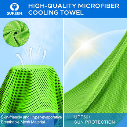 Stay Cool Anywhere: 4 Pack of Versatile Cooling Towels (40" x 12") - Perfect for Sports, Yoga, Gym, and Outdoor Adventures!