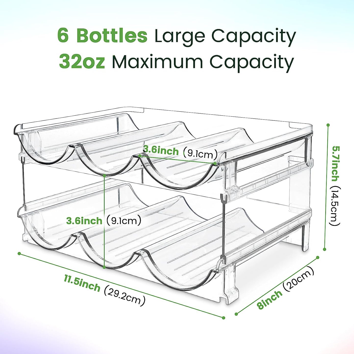 Effortlessly Organize Your Space with Our Stackable Water Bottle Storage Rack - 2 Pack!