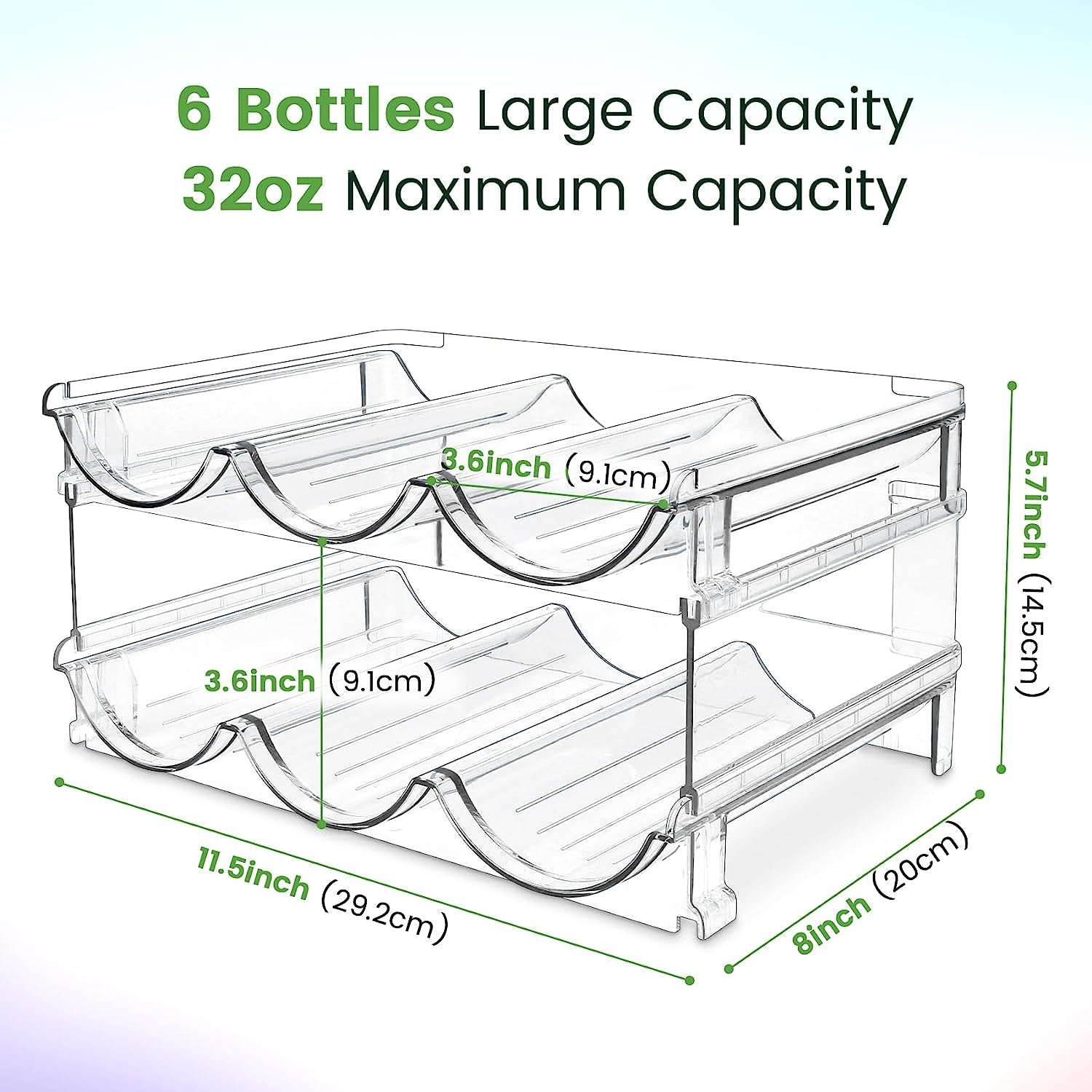 Effortlessly Organize Your Space with Our Stackable Water Bottle Storage Rack - 2 Pack!