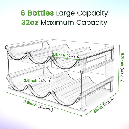 Effortlessly Organize Your Space with Our Stackable Water Bottle Storage Rack - 2 Pack!