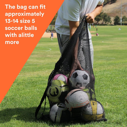 Extra Large Heavy Duty Mesh Sports Bag - Perfect for Soccer, Water Sports, and More with Adjustable Strap and Secure Pocket