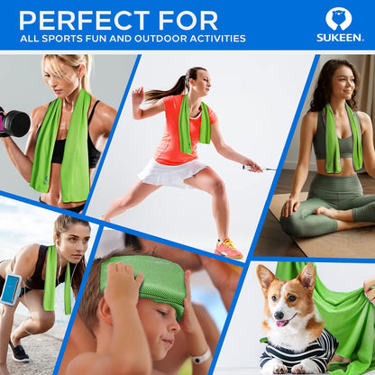Stay Cool Anywhere: 4 Pack of Versatile Cooling Towels (40" x 12") - Perfect for Sports, Yoga, Gym, and Outdoor Adventures!