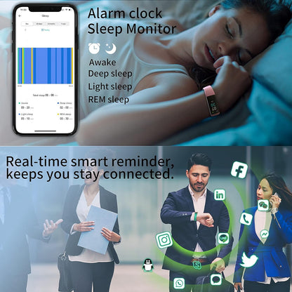 Revolutionary Fitness Tracker: 16 Sports Modes, Waterproof Design, and All-Day Health Monitoring for Men and Women (Blue/Red)