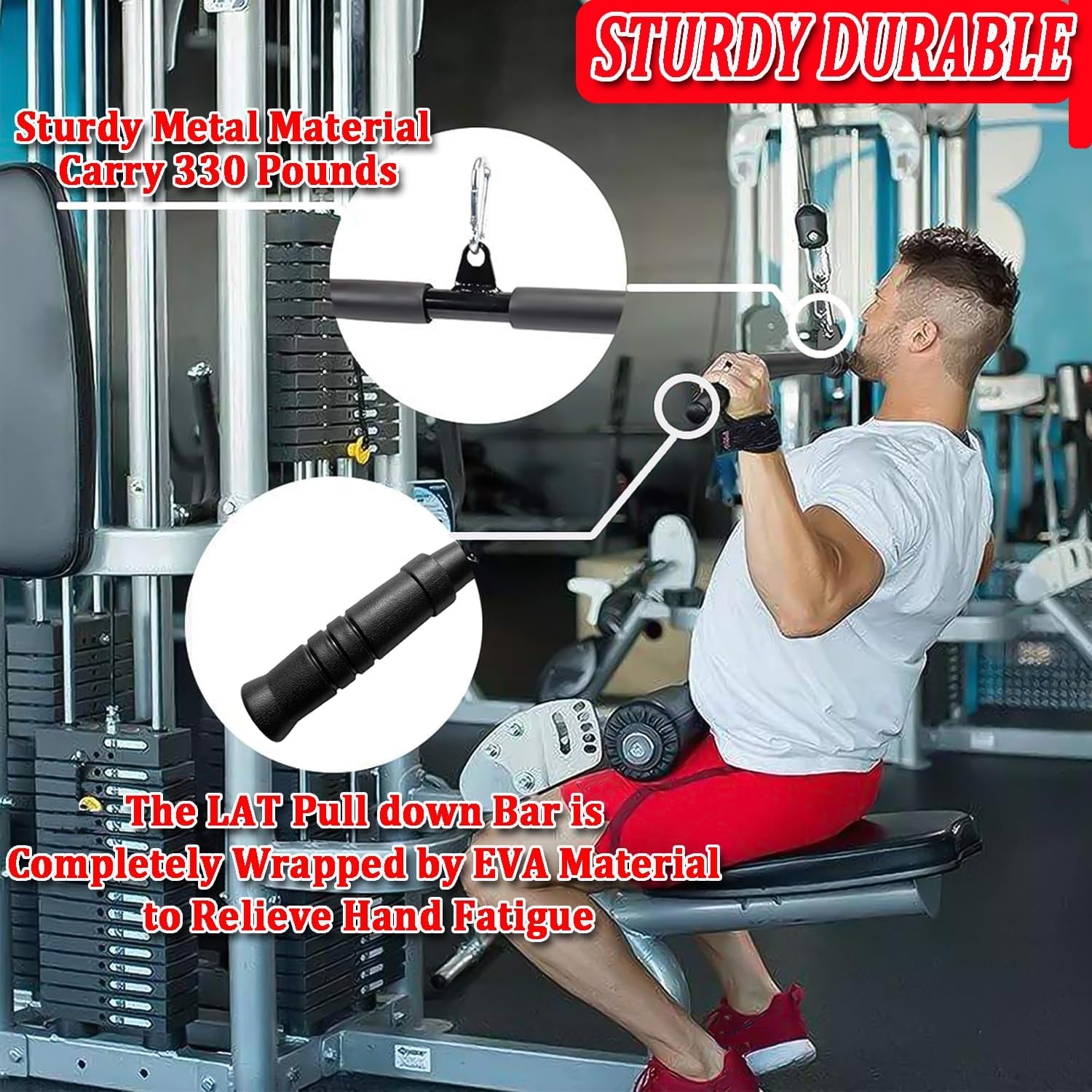 Elevate Your Home Workouts with the Versatile LAT Pulldown Bar - Perfect for Muscle Building and Strength Training