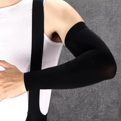 Stay Cool and Protected with Ice Silk Sports Arm Sleeves - Perfect for Cycling, Running, and Outdoor Adventures!