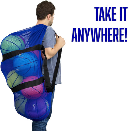 Ultimate 39" Mesh Sports Ball Bag - Adjustable Shoulder Strap Duffle for All Your Gym Gear, Jerseys, and Laundry