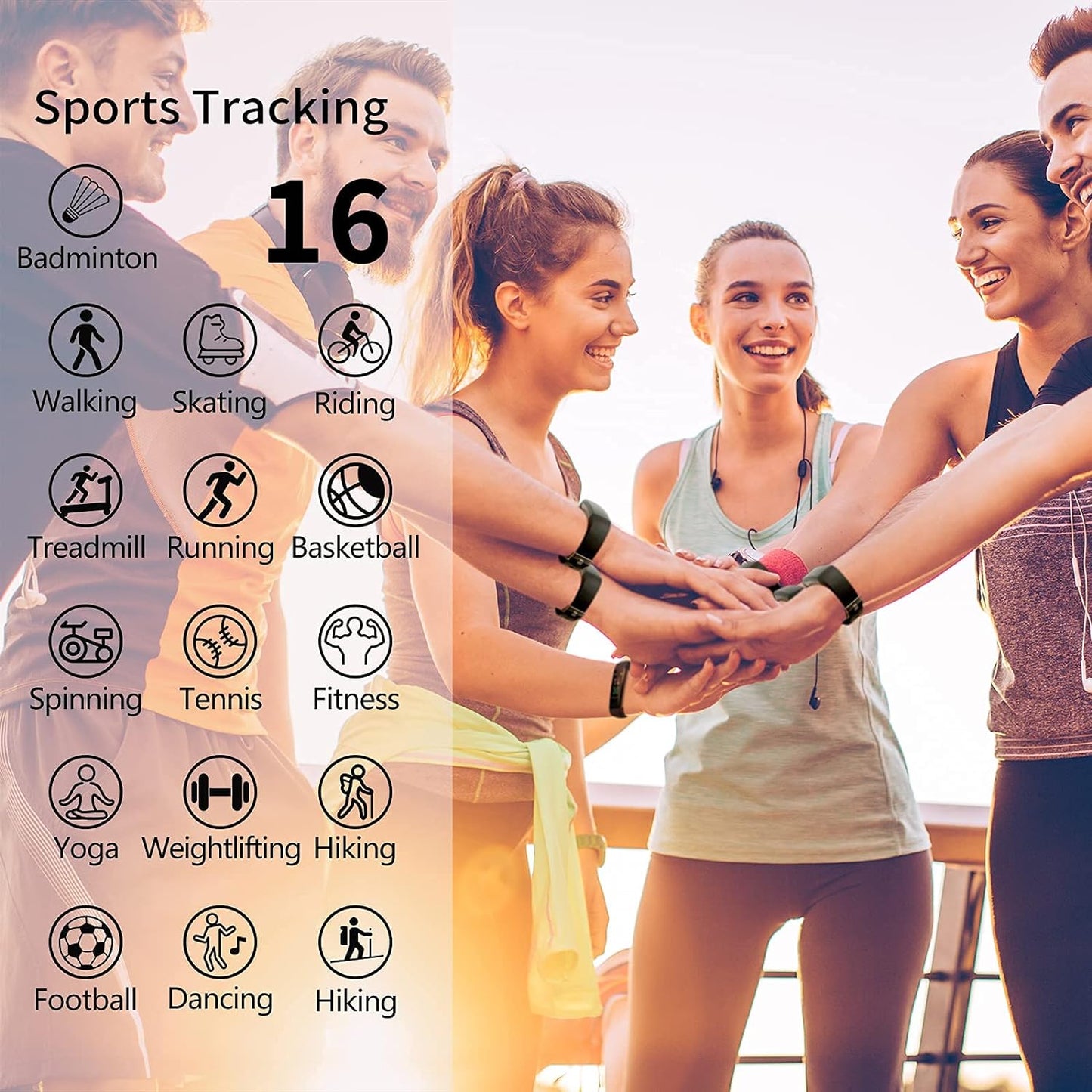 Revolutionary Fitness Tracker: 16 Sports Modes, Waterproof Design, and All-Day Health Monitoring for Men and Women (Blue/Red)