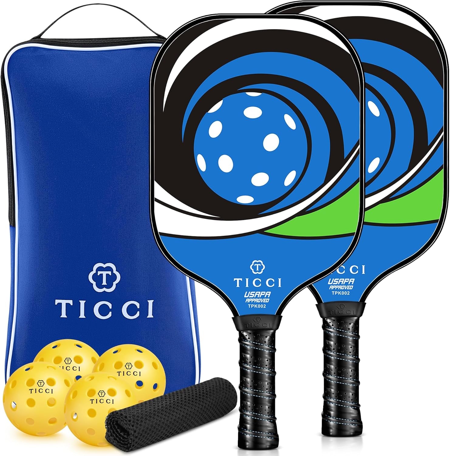 Elevate Your Game with Our USAPA Approved Pickleball Paddles Set of 2 – Includes 4 Balls & Carry Bag for Ultimate Convenience!
