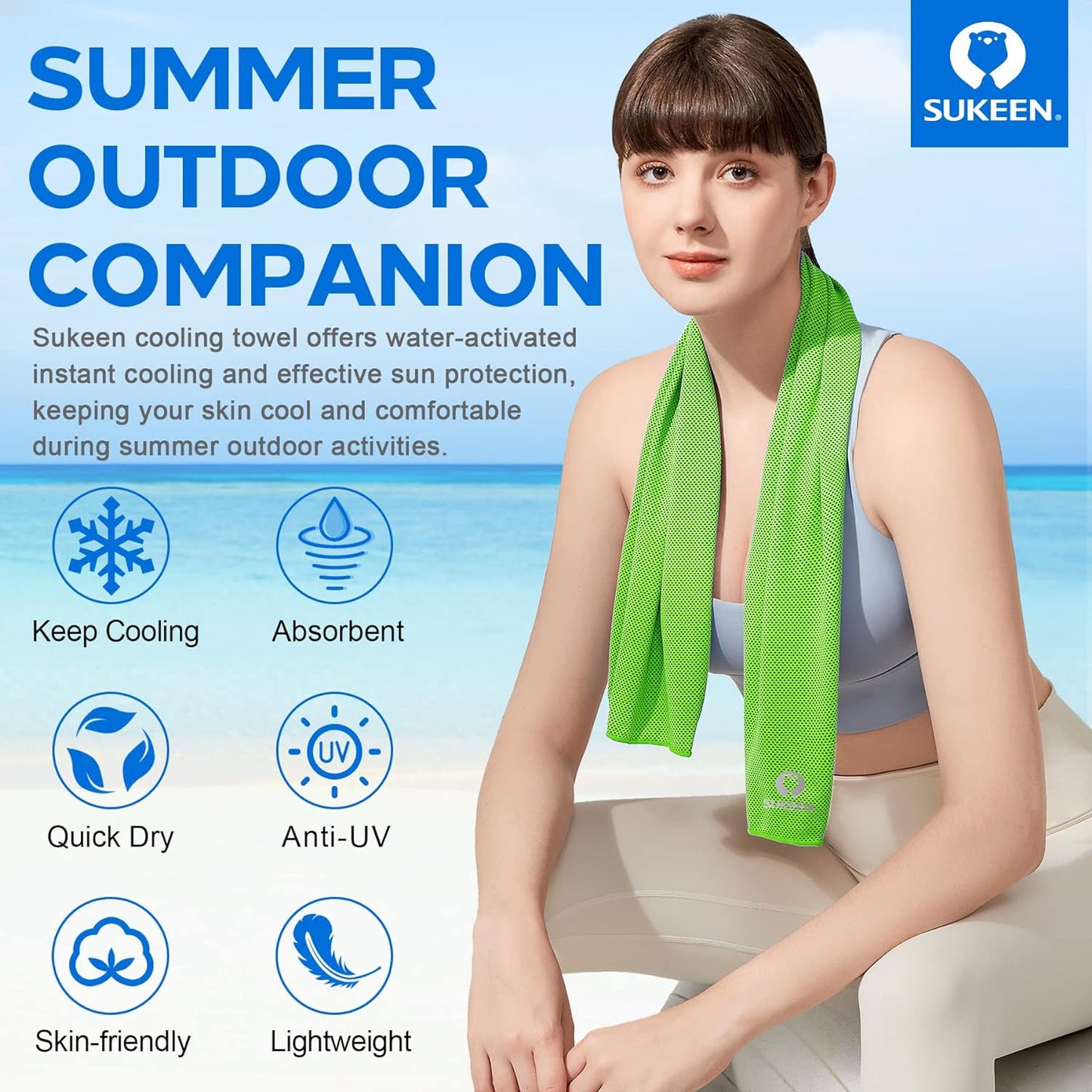 Stay Cool Anywhere: 4 Pack of Versatile Cooling Towels (40" x 12") - Perfect for Sports, Yoga, Gym, and Outdoor Adventures!
